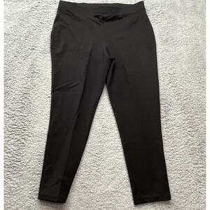 Chicos Crop Ankle Pants Size M/8 Chicos Sz 1 Black Stretch Business Corpcore